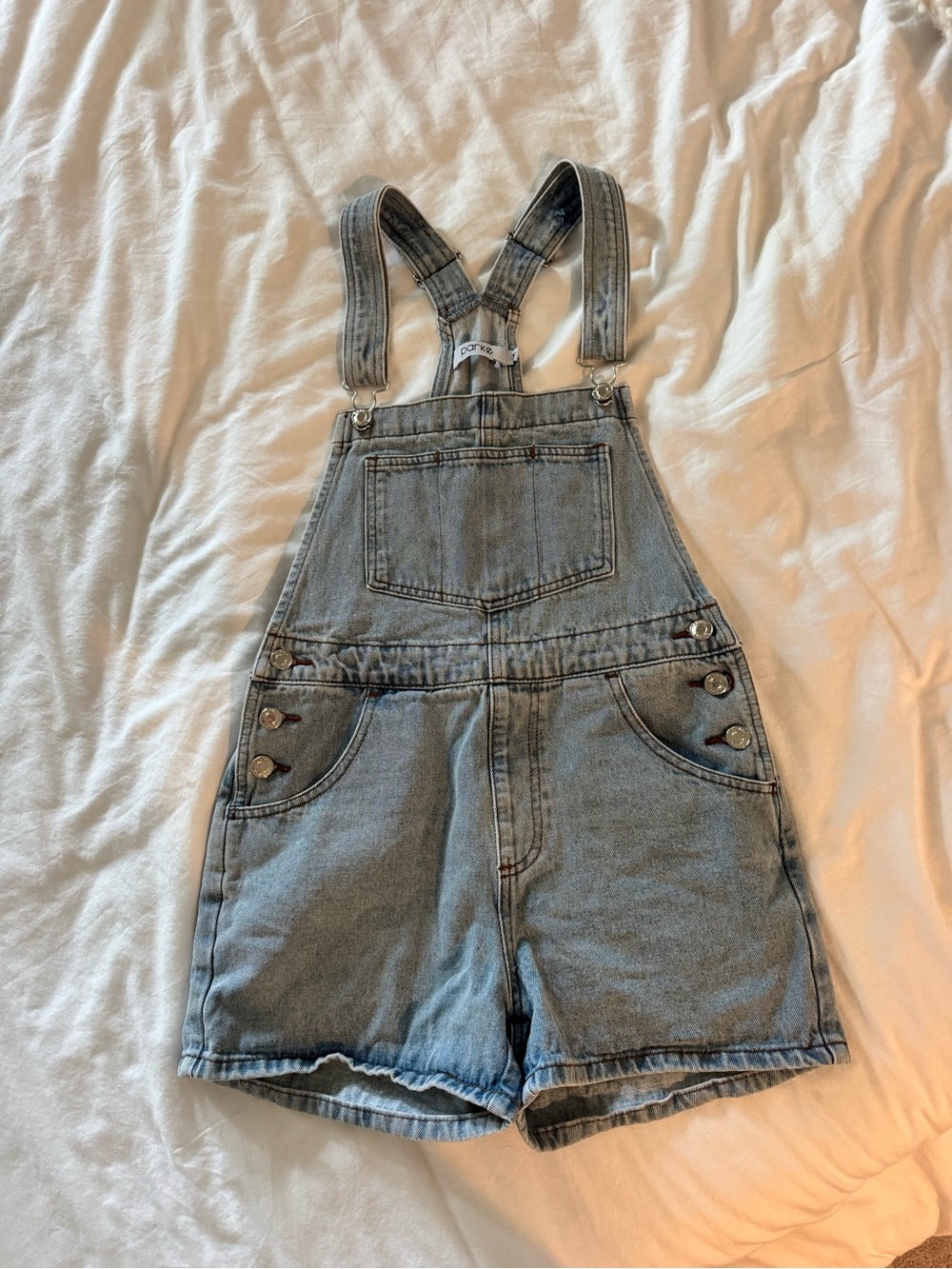 Parke Denim Jean Shorts Overalls